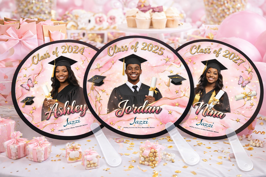 Custom Graduation Fan (Circle)